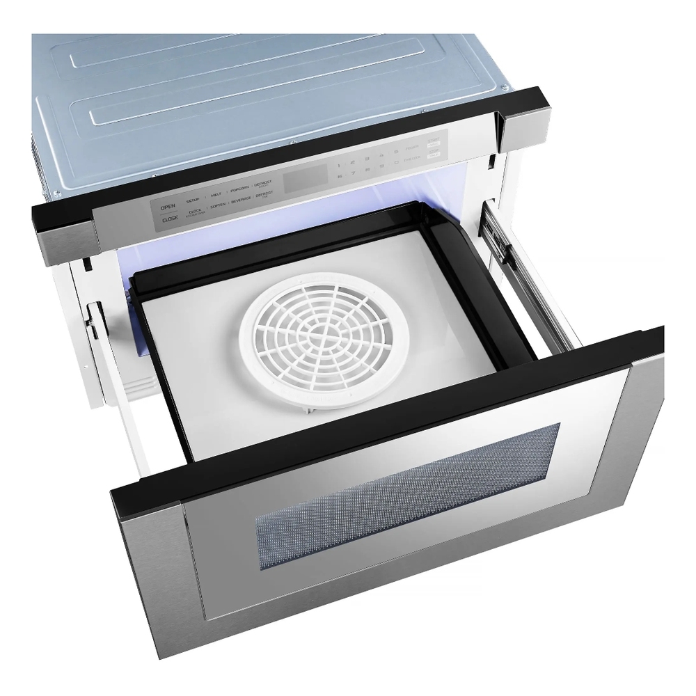 XO XOMWD24S 24 inch Microwave Drawer with 1.2 cu. ft. Capacity, 1000 Watts, 11 Power Levels and Handless Design