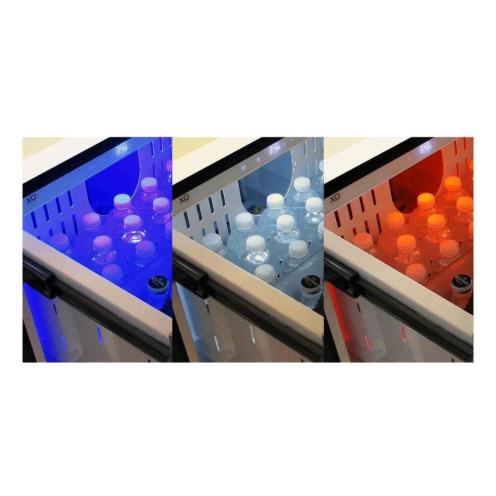 XO XOU24ORDS 24" Outdoor Beverage Refrigerator Drawers with 5.2 cu. ft. Capacity, Cold Convenience, Elegant Tri-Color Illumination, Holds Tall Bottles, in Stainless Steel