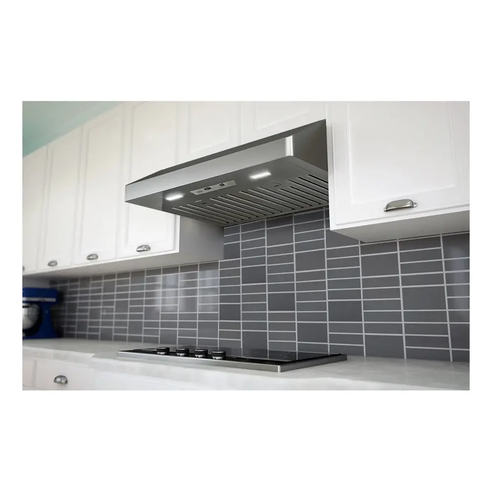 Zephyr AK7100BS290BF 30 inch Gust Under Cabinet Range Hood with 290 CFM, Mechanical Slide Controls, Lumi Light LED Lighting, and Baffle Filters, in Stainless Steel