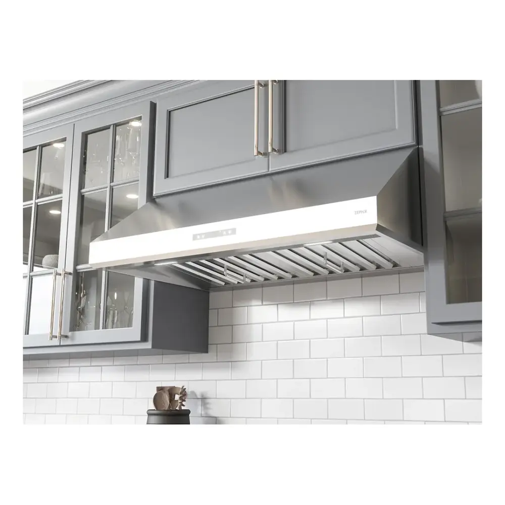 Zephyr AK7336AS 36 inch Pro Series Tidal I Smart Under-Cabinet Range Hood with 700 CFM, LumiLight LED Lighting, Professional Baffle Filters, and Airflow Control Technology, in Stainless Steel