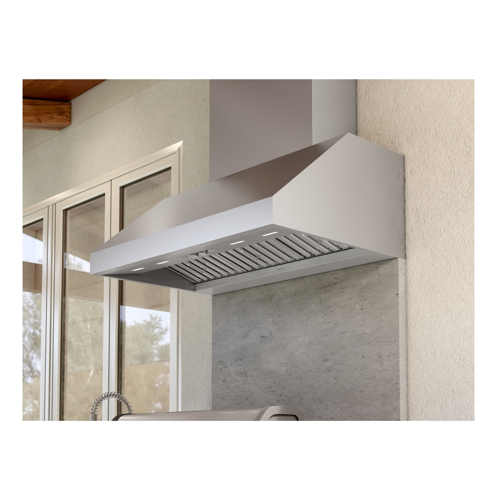 Zephyr AK7836CS 36 inch Pro Series Titan Wall Mount Range Hood with 1200 CFM, LumiLight LED Lighting, Metallic Knob Controls and Professional Baffle Filters, in Stainless Steel