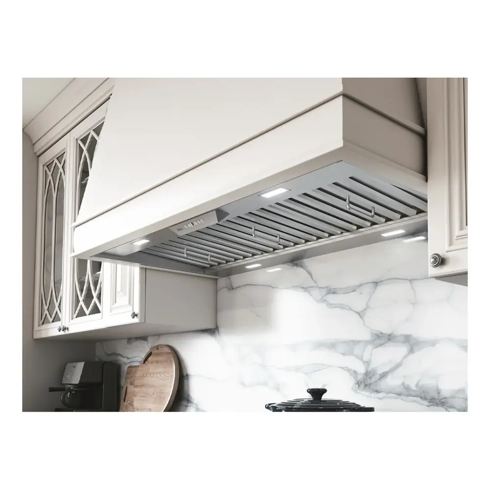 Zephyr AK9352BS 54 inch Monsoon II Insert Hood with 1200 CFM, ACT (Airflow Control Technology), LumiLight LED Lighting, Professional Baffle Filters, Electronic Touch Controls, Remote Controller, in Stainless Steel
