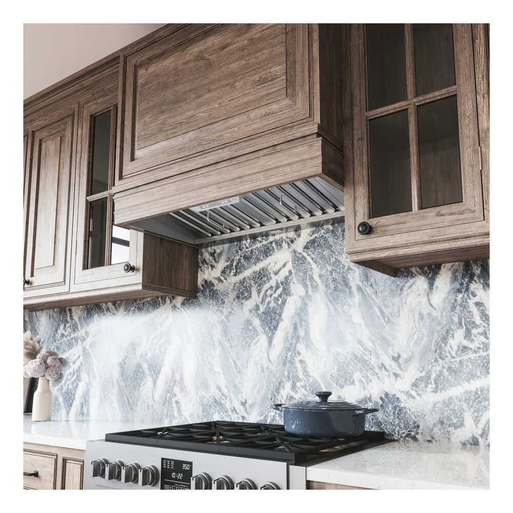 Zephyr AK9446BS 48 inch Cabinet Insert Smart Range Hood with 6-Speed 700 CFM Blower, Proximity Touch Controls, LED Lighting, Pro Baffle Filters, Airflow Control Technology™, Zephyr Connect, in Stainless Steel