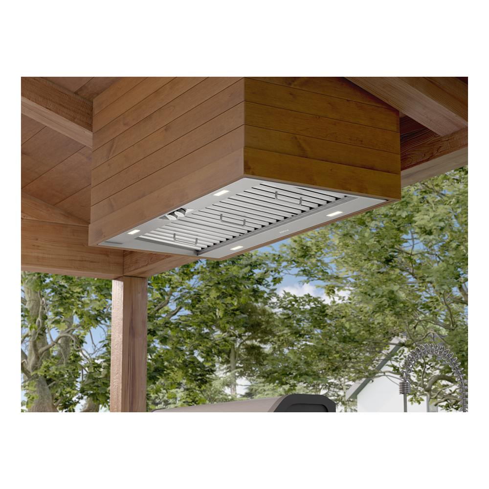 ZEPHYR AK9846BS Pro 48 inch Insert Mount Hood with 1200 CFM, LumiLight LED Lighting, Metallic Knob Controls, 304-Grade Stainless Steel, in Stainless Steel