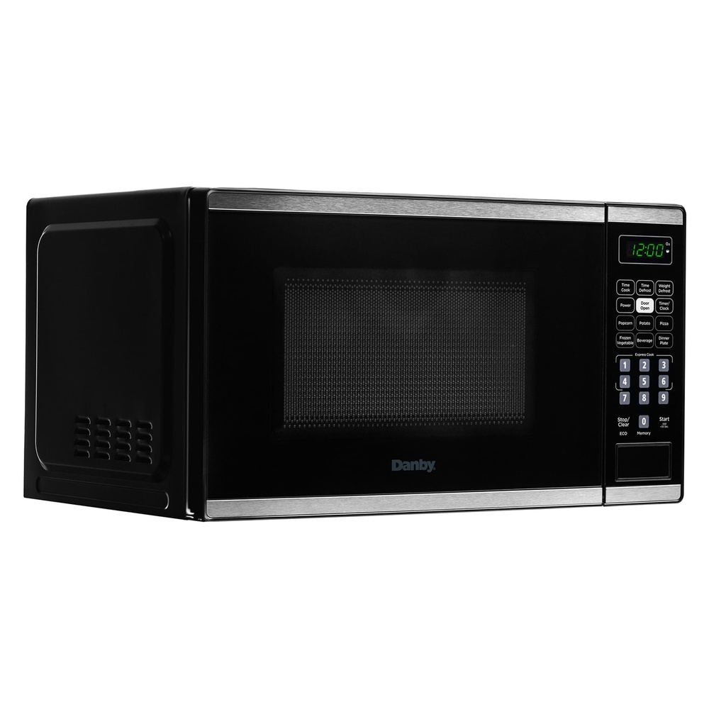 Danby DBMW0722BBS 18 inch 0.7 Cu. Ft. Countertop Microwave Oven with 700 Watts, Express Cook, 6 Auto Cook Options, Add 30 Seconds, Auto Defrost, Child Lock and Glass Turntable in Black