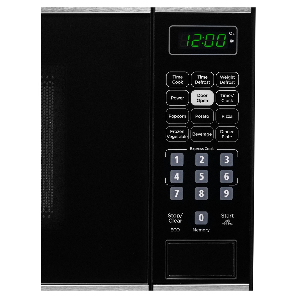 Danby DBMW0722BBS 18 inch 0.7 Cu. Ft. Countertop Microwave Oven with 700 Watts, Express Cook, 6 Auto Cook Options, Add 30 Seconds, Auto Defrost, Child Lock and Glass Turntable in Black