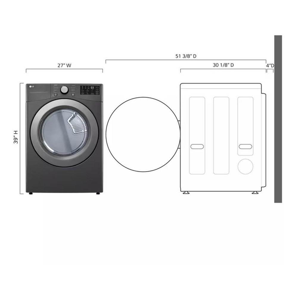 LG-DLE3470M-dimension view