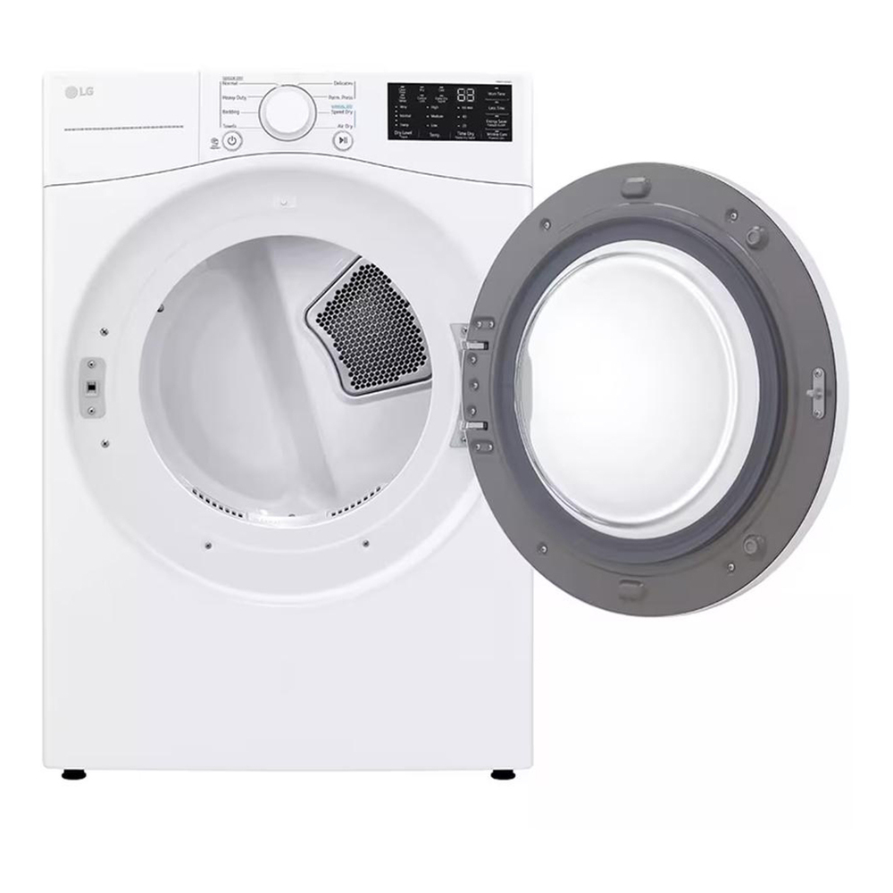 LG-DLE3470W-front view with open door