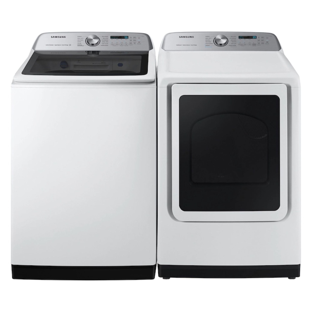 Samsung-DVE52A5500W-front view with matching washer