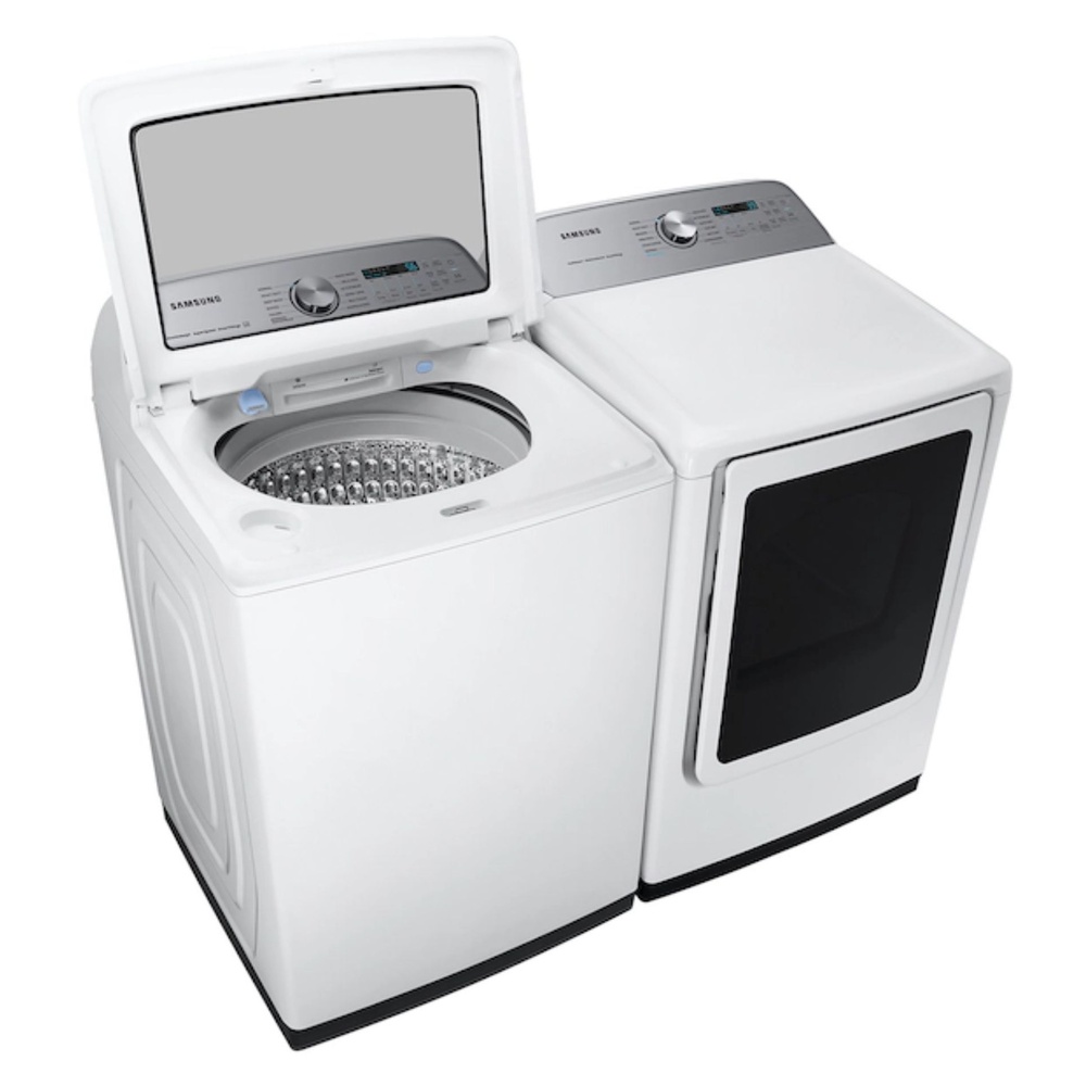 Samsung-DVE52A5500W-tilted view with lid open