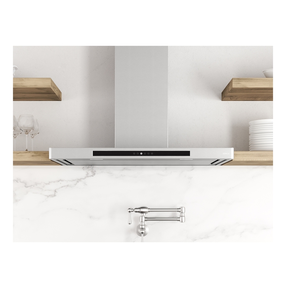 Zephyr DVSE30ASSX 30 inch Designer Series Vista Island Mount Hood, Perimeter Aspiration System, LED Lighting, Invisible Touch Controls, in Stainless Steel