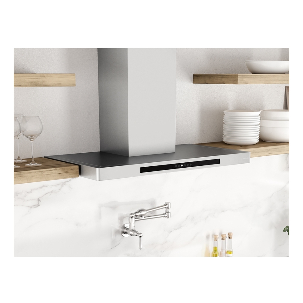 Zephyr DVSE30ASSX 30 inch Designer Series Vista Island Mount Hood, Perimeter Aspiration System, LED Lighting, Invisible Touch Controls, in Stainless Steel
