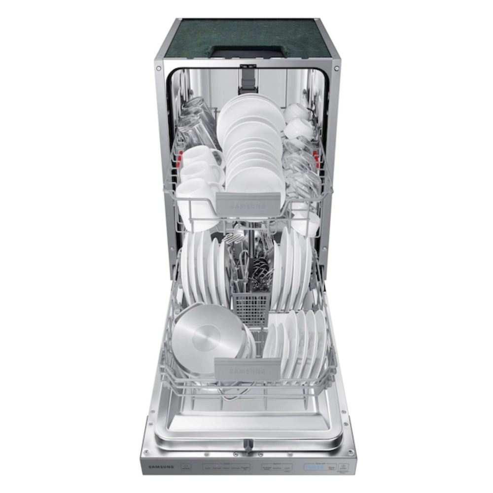 Samsung Samsung-DW50T6060US-interior view18 inch Dishwasher with 8 Place Settings, 5 Wash Cycles, 46 dBA, Digital Touch Control and Stainless Steel Tub in Stainless Steel