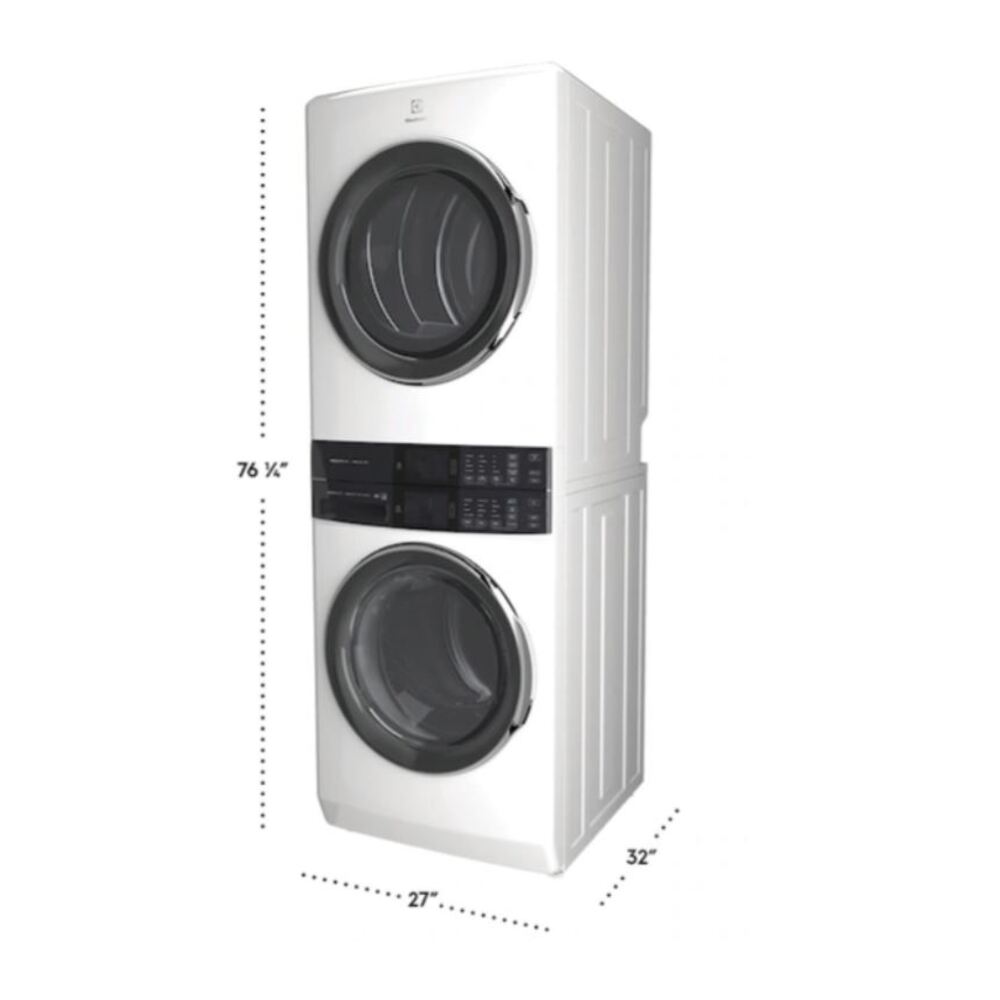 Electrolux ELTE7600A 600 Series 27 inch Laundry Tower Washer and Electric Dryer with SmartBoost, LuxCare Dry