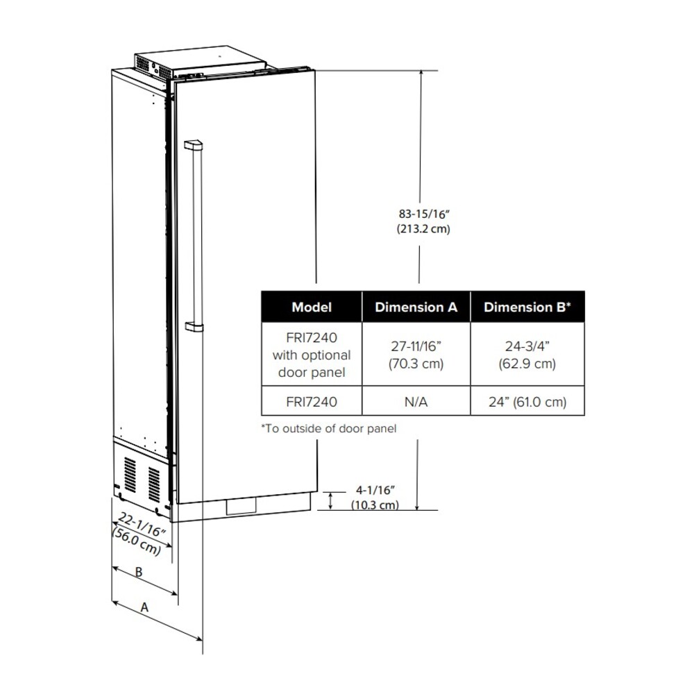 Viking FRI7240W 7 Series 24 inch Custom Panel Fully Integrated All Refrigerator with 12.9 cu. ft. Capacity