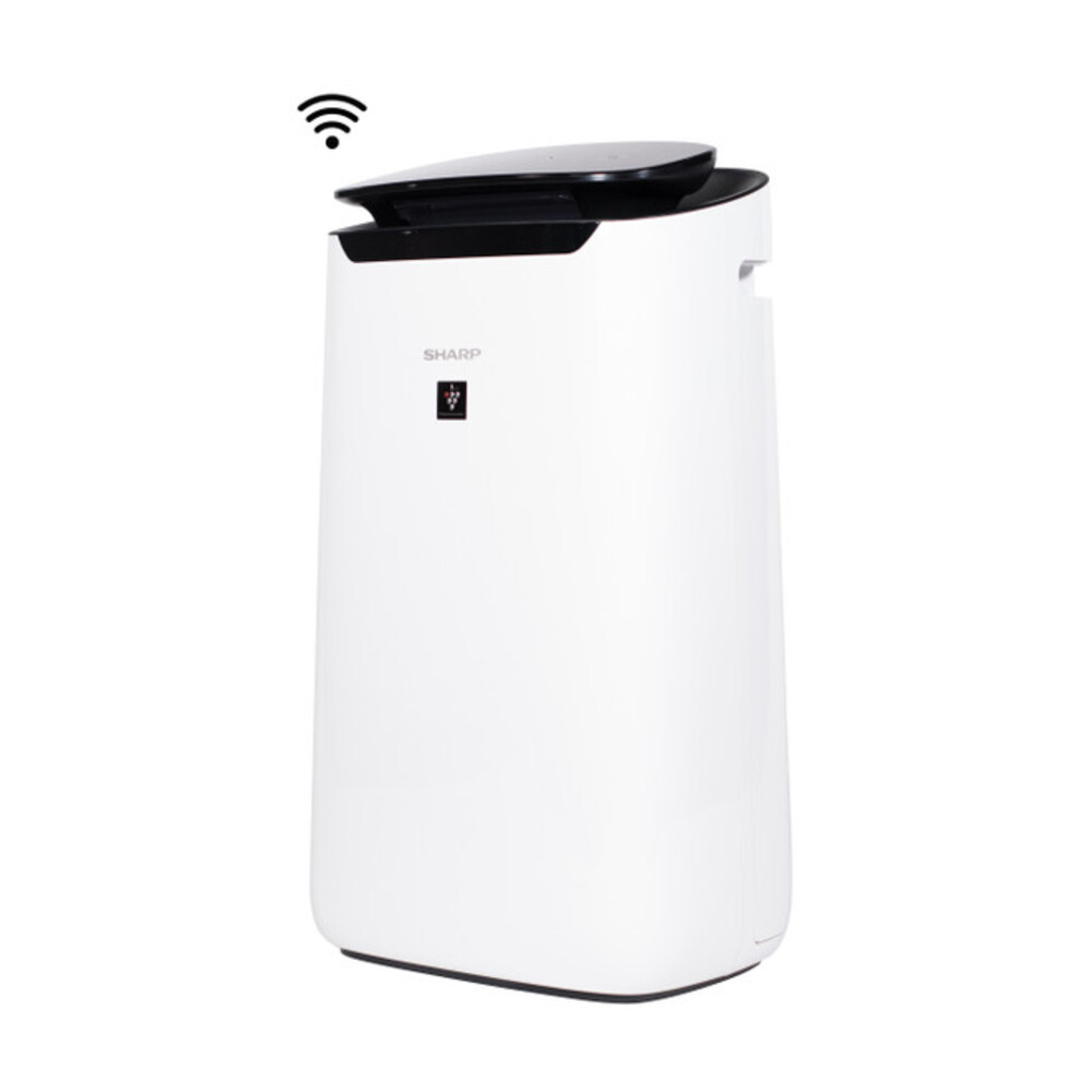 Sharp FXJ80UW Plasmacluster Ion Smart Air Purifier with True HEPA Filter, 502 sq.ft. Coverage, Wi-Fi, Vacuumable Pre-Filter, SharpAir App, Active Carbon Filter and Energy Star Qualified in White