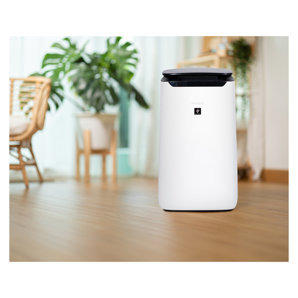 Sharp FXJ80UW Plasmacluster Ion Smart Air Purifier with True HEPA Filter, 502 sq.ft. Coverage, Wi-Fi, Vacuumable Pre-Filter, SharpAir App, Active Carbon Filter and Energy Star Qualified in White