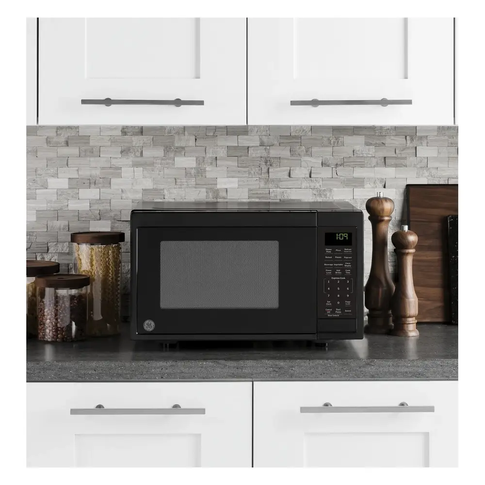 GE GCST09N1 19 Inch Countertop Microwave Oven with 0.9 cu. ft. Capacity, 900 Watts, Express Cook, Kitchen Timer, Child Lock, Glass Turntable