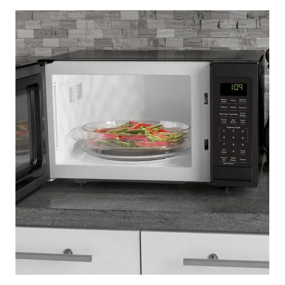 GE GCST09N1 19 Inch Countertop Microwave Oven with 0.9 cu. ft. Capacity, 900 Watts, Express Cook, Kitchen Timer, Child Lock, Glass Turntable