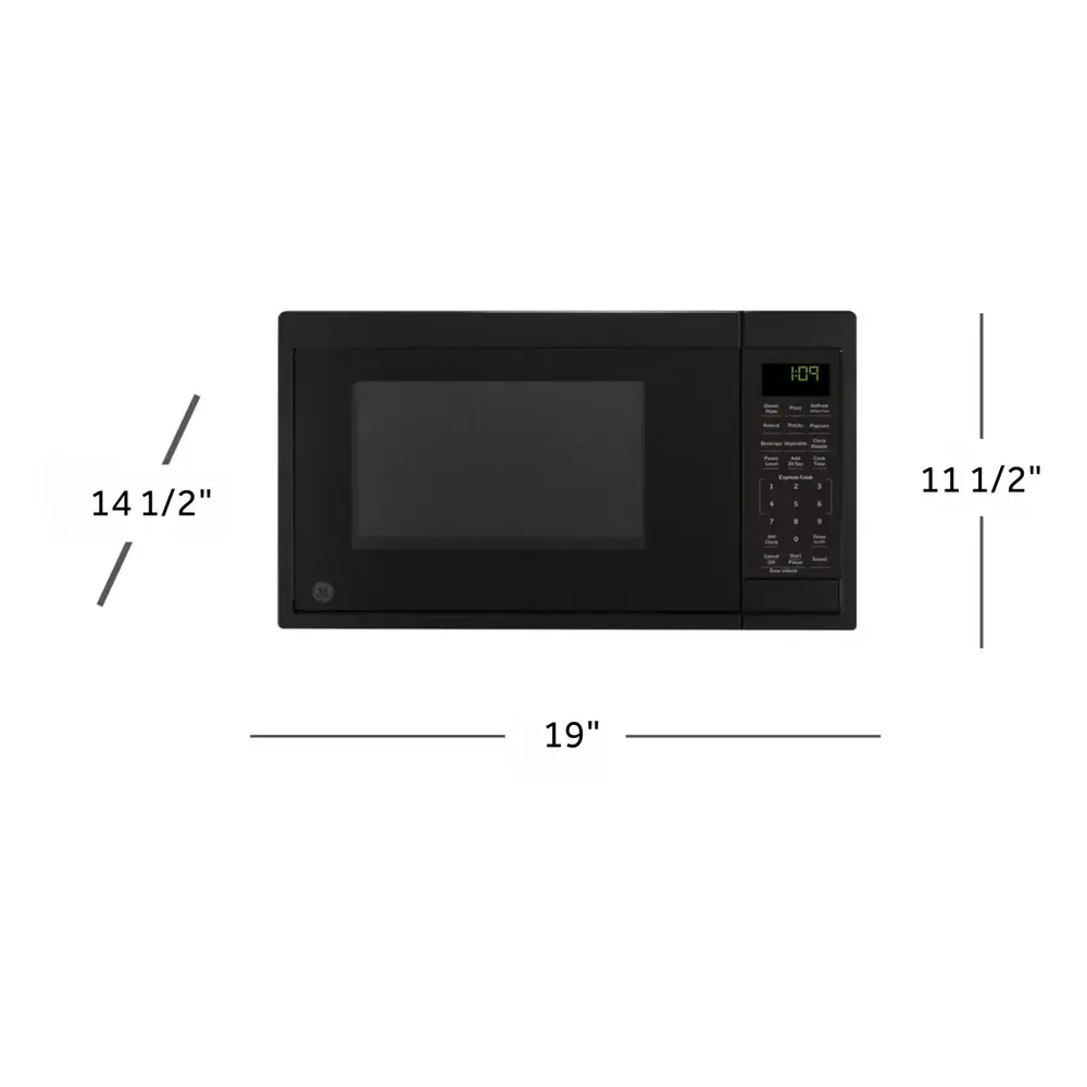 GE GCST09N1 19 Inch Countertop Microwave Oven with 0.9 cu. ft. Capacity, 900 Watts, Express Cook, Kitchen Timer, Child Lock, Glass Turntable