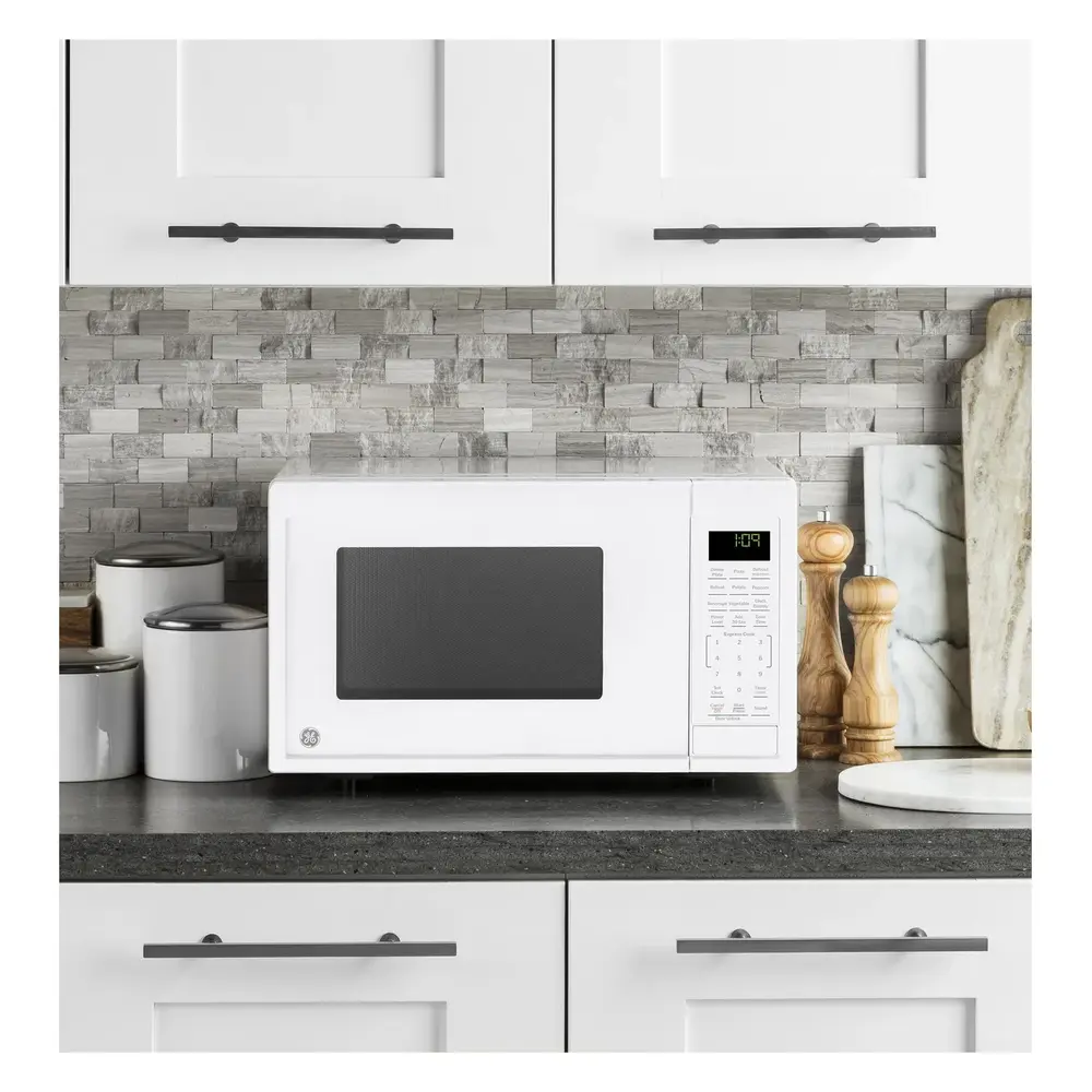 GE GCST09N1 19 Inch Countertop Microwave Oven with 0.9 cu. ft. Capacity, 900 Watts, Express Cook, Kitchen Timer, Child Lock, Glass Turntable