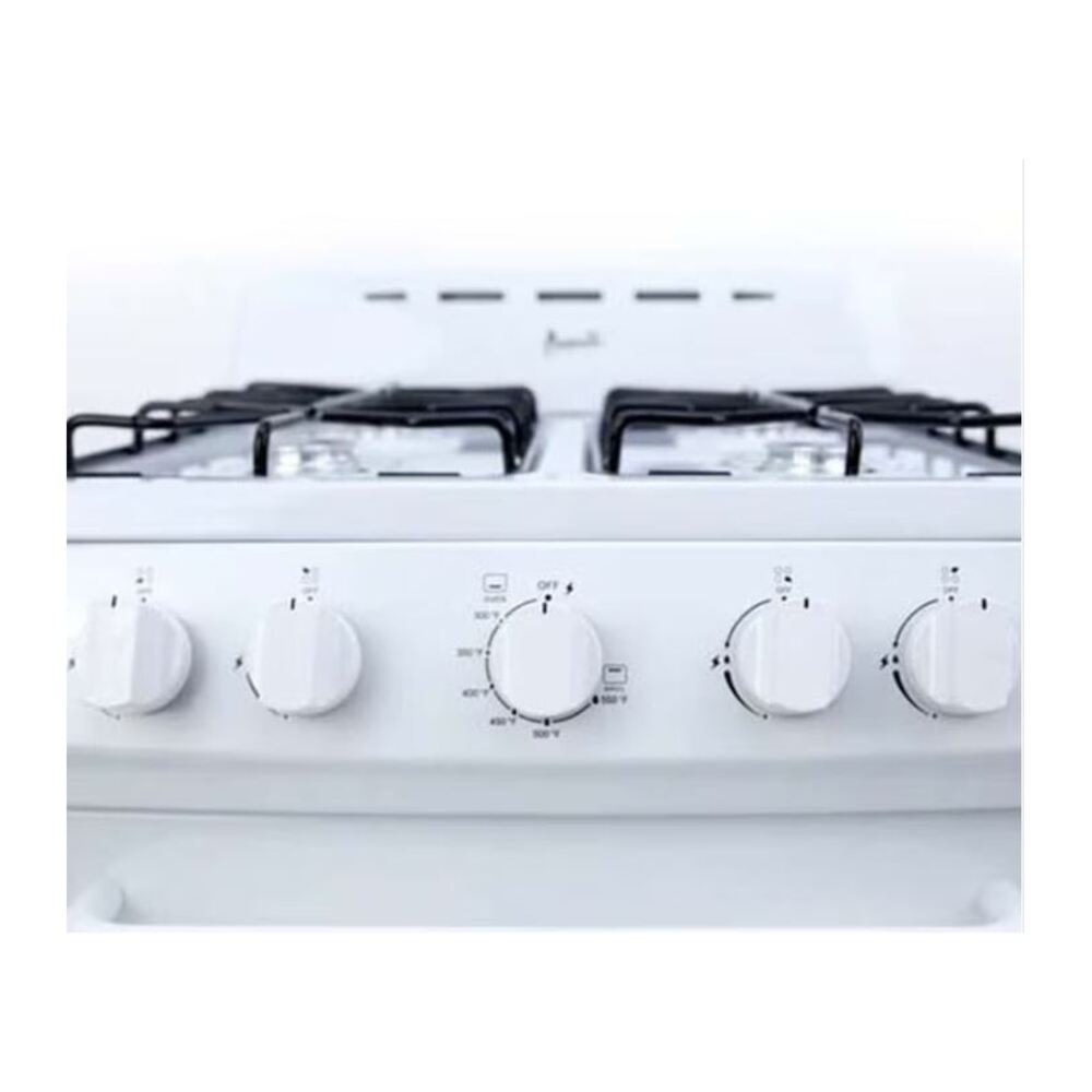 Avanti GRO24P0W 24 Inch Gas Range with 4 Sealed Burners, 2.6 cu. ft. Oven Capacity, Automatic Electronic Ignition, Knobs Control in White