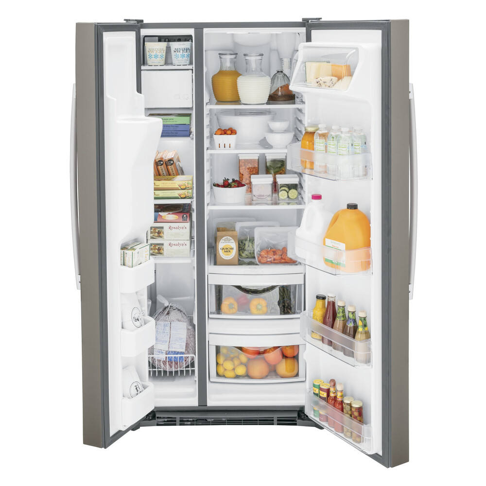 GE GSS23G 33 inch Side-By-Side Refrigerator with 23 Cu. Ft. Capacity, LED Lighting and External Dispenser