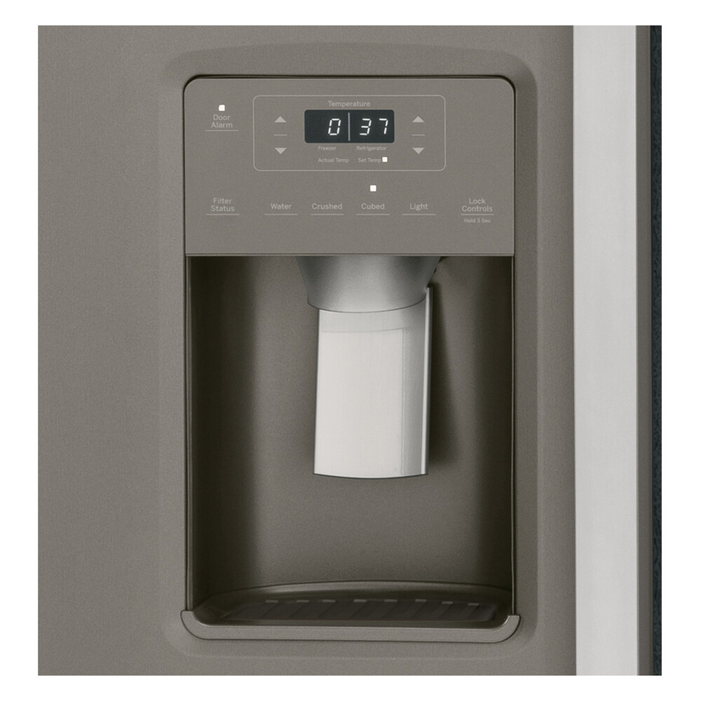 GE GSS23G 33 inch Side-By-Side Refrigerator with 23 Cu. Ft. Capacity, LED Lighting and External Dispenser
