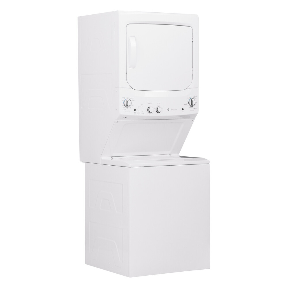 GE GUV27ESSMWW 27 inch Electric Laundry Center with 3.8 cu. ft. Washer Capacity and 5.9 Dryer Capacity in White