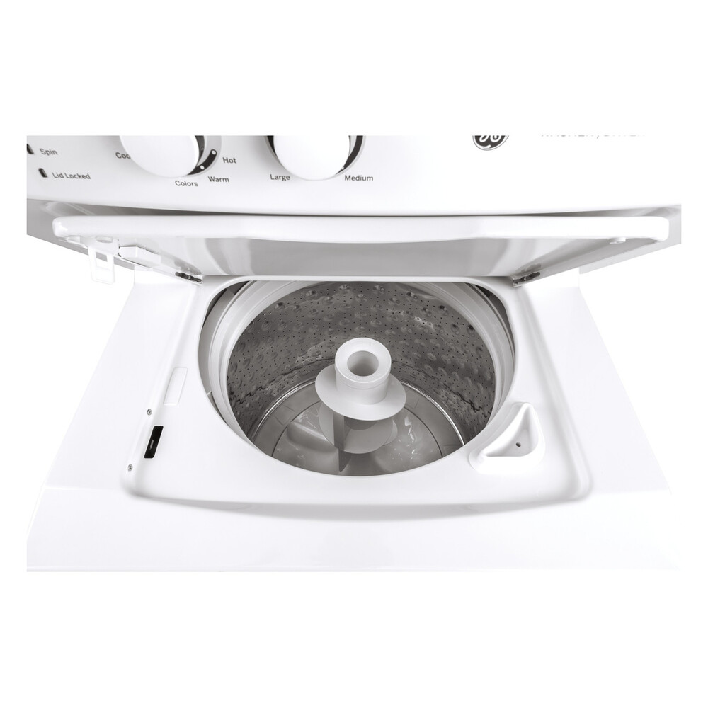 GE GUV27ESSMWW 27 inch Electric Laundry Center with 3.8 cu. ft. Washer Capacity and 5.9 Dryer Capacity in White