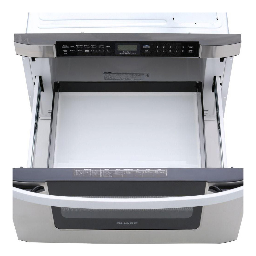Sharp KB6524PSY 24 inch Built-in Microwave Drawer Oven with 1.2 cu. ft. Capacity, 950 Cooking Watts, 11 Power Levels, Child Lock, Kitchen Timer, Sensor Cook/Reheat Settings and Angled Digital Touch Controls in Stainless Steel