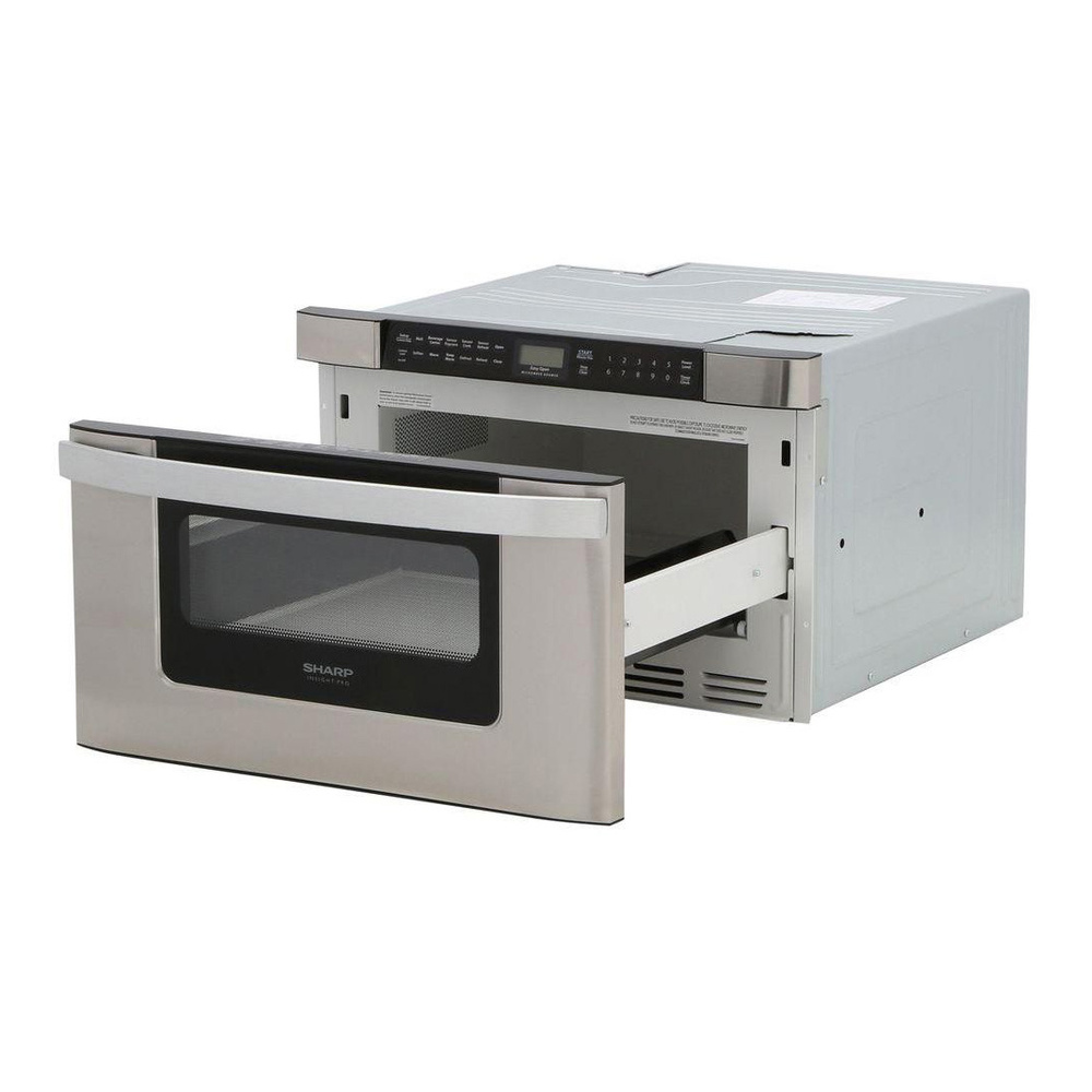 Sharp KB6524PSY 24 inch Built-in Microwave Drawer Oven with 1.2 cu. ft. Capacity, 950 Cooking Watts, 11 Power Levels, Child Lock, Kitchen Timer, Sensor Cook/Reheat Settings and Angled Digital Touch Controls in Stainless Steel