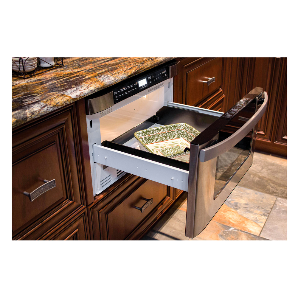 Sharp KB6524PSY 24 inch Built-in Microwave Drawer Oven with 1.2 cu. ft. Capacity, 950 Cooking Watts, 11 Power Levels, Child Lock, Kitchen Timer, Sensor Cook/Reheat Settings and Angled Digital Touch Controls in Stainless Steel