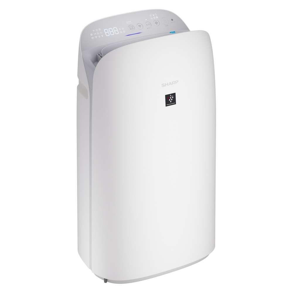 Sharp KCP110UW Smart Plasmacluster Ion Air Purifier with True HEPA + Humidifier for Extra Large Rooms in White