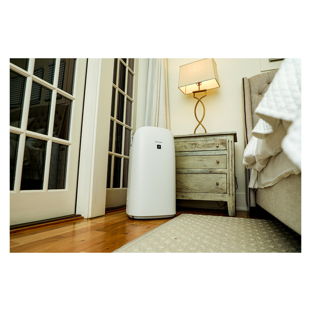Sharp KCP110UW Smart Plasmacluster Ion Air Purifier with True HEPA + Humidifier for Extra Large Rooms in White