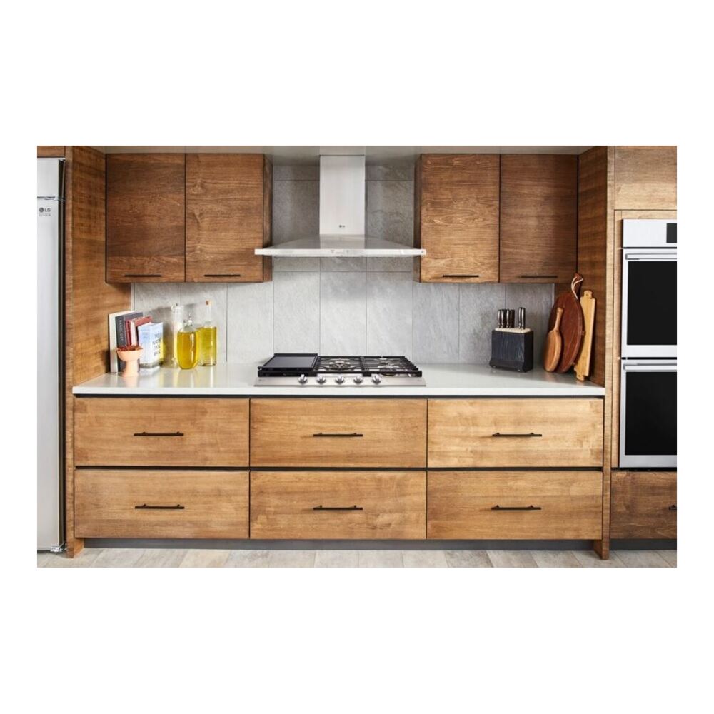 LG Studio LSHD3080 30 inch Smart Wall Mount Chimney Hood with 600 CFM Blower, 2 Dishwasher Safe Mesh Filters, IR Touch Controls, Wi-Fi Capable
