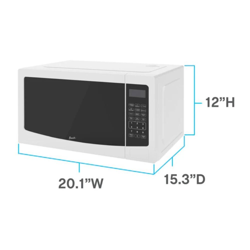Avanti MT115V Microwave Oven with 1.1 cu. ft. Capacity, 1000 Watts Cooking Power, Electronic Control, Turntable, Electronic Control Panel