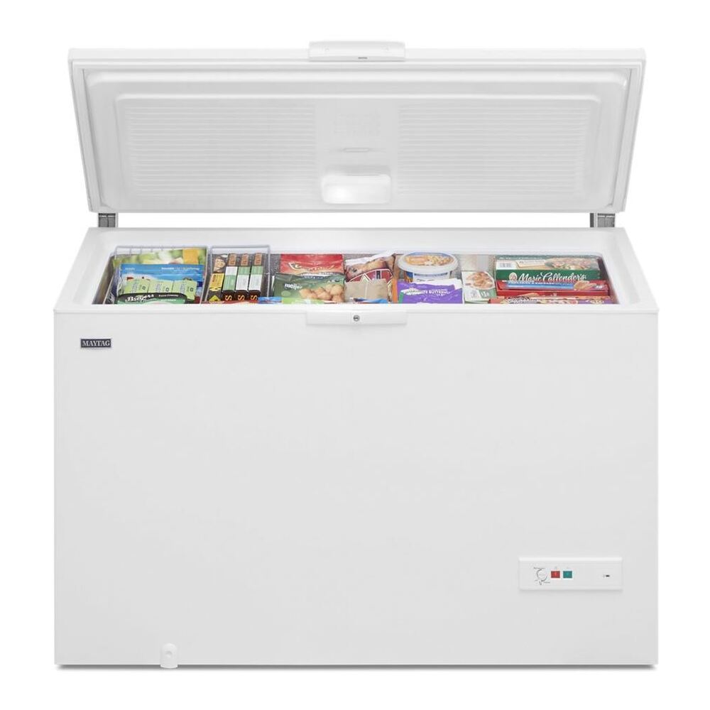 Maytag MZC5216LW 56 inch Garage Ready Chest Freezer with 16 cu. ft. Storage Capacity, Power Loss Assist, LED Lighting in White