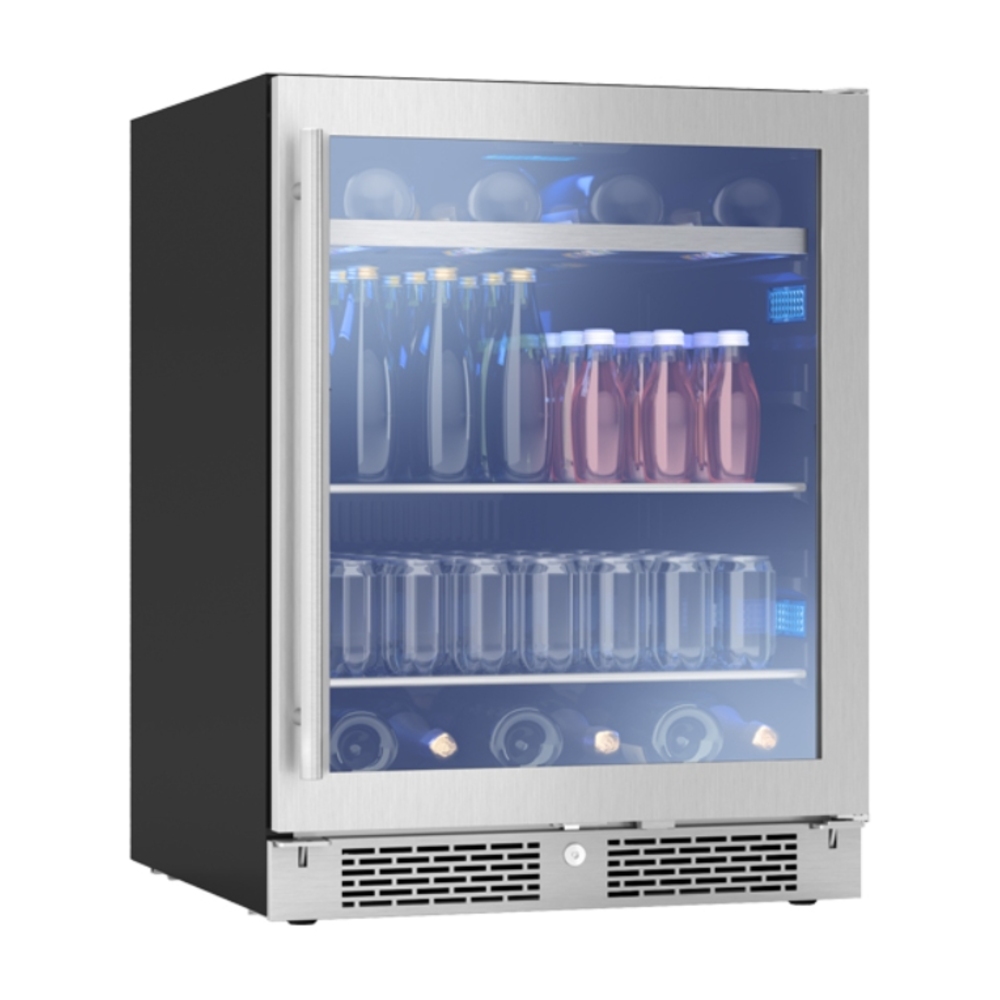 Zephyr PRB24C01AGADA 24 inch Single Zone Beverage Cooler with 5.11 cu. ft. Capacity, PreciseTemp™, Active Cooling Technology, Carbon Filter Air Filtration, in Stainless Steel