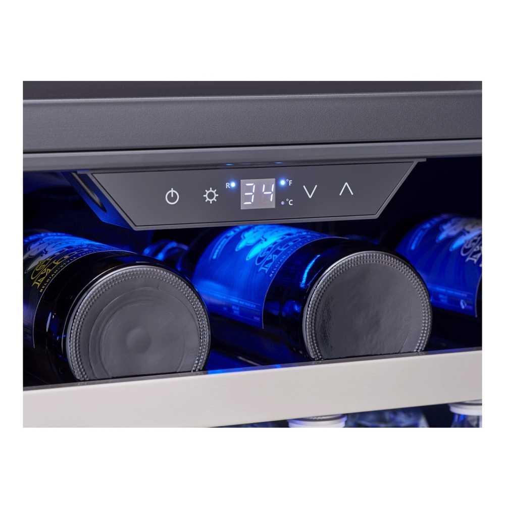 Zephyr PRB24C01AGADA 24 inch Single Zone Beverage Cooler with 5.11 cu. ft. Capacity, PreciseTemp™, Active Cooling Technology, Carbon Filter Air Filtration, in Stainless Steel