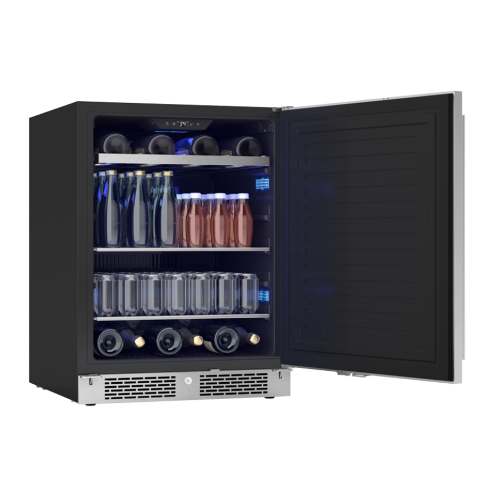 Zephyr PRB24C01ASADA 24 inch Single Zone Beverage Cooler with 5.11 cu. ft. Capacity, PreciseTemp™, Active Cooling Technology, Carbon Filter Air Filtration, in Stainless Steel