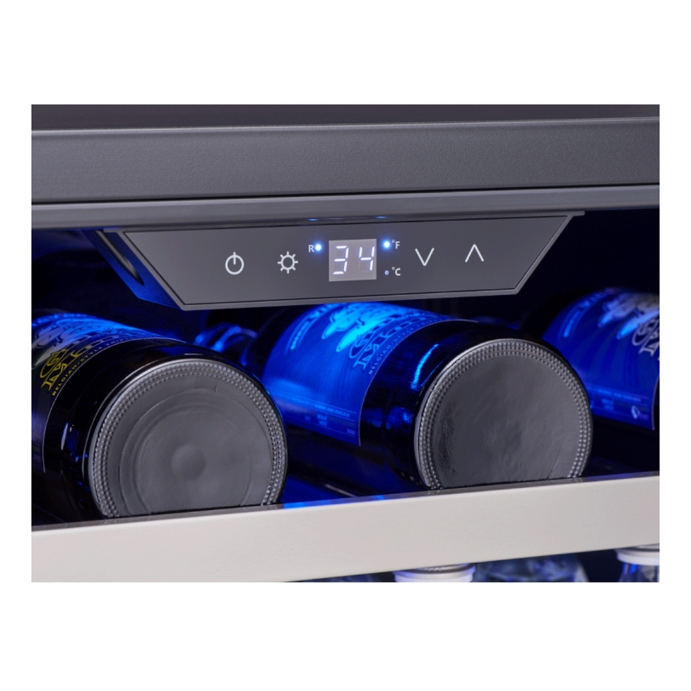 Zephyr PRB24C01ASADA 24 inch Single Zone Beverage Cooler with 5.11 cu. ft. Capacity, PreciseTemp™, Active Cooling Technology, Carbon Filter Air Filtration, in Stainless Steel