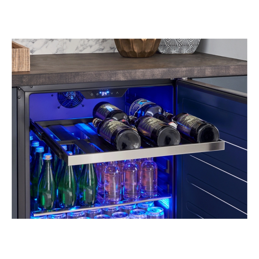 Zephyr PRB24C01ASADA 24 inch Single Zone Beverage Cooler with 5.11 cu. ft. Capacity, PreciseTemp™, Active Cooling Technology, Carbon Filter Air Filtration, in Stainless Steel