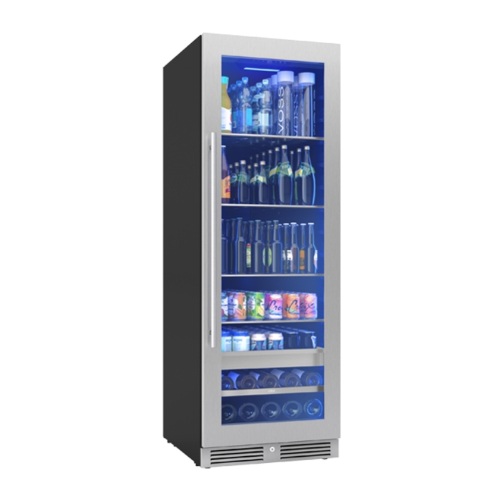 Zephyr PRB24F01BG 24 inch Single Zone Beverage Cooler with 14.9 cu. ft. Capacity, PreciseTemp™, Active Cooling Technology, Carbon Filter Air Filtration, in Stainless Steel
