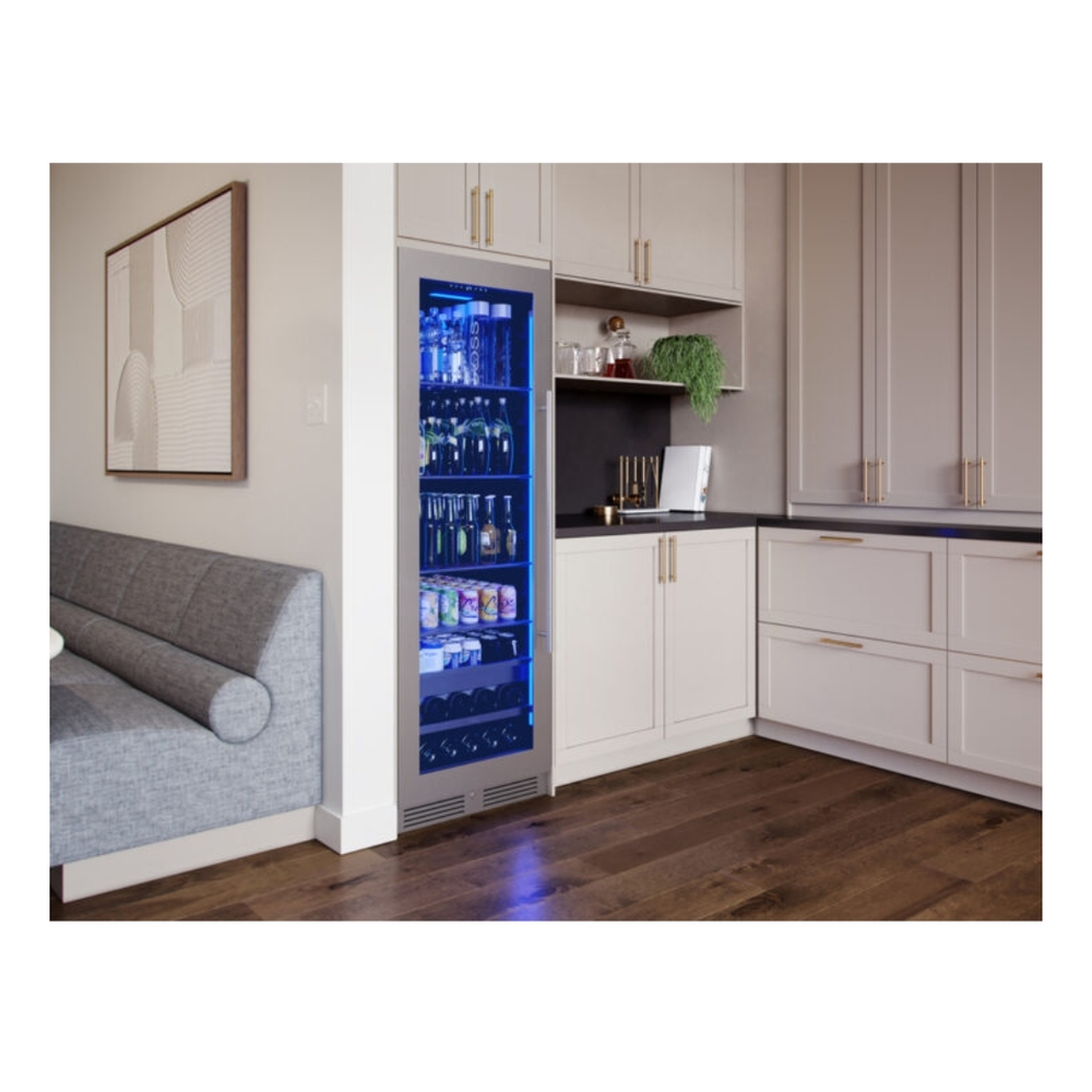 Zephyr PRB24F01BG 24 inch Single Zone Beverage Cooler with 14.9 cu. ft. Capacity, PreciseTemp™, Active Cooling Technology, Carbon Filter Air Filtration, in Stainless Steel