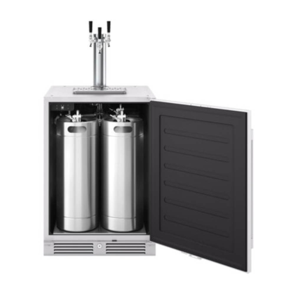 Zephyr PRKB24C01ASOD 24 inch Freestanding Outdoor Kegerator and Beverage Cooler with 6 cu. ft. Capacity, PreciseTemp™, Active Cooling Technology, Carbon Filter Air Filtration, in Stainless Steel