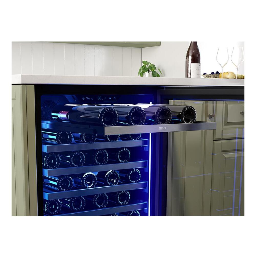 Zephyr PRW24C01CG 24" Presrv™ UnderCounter Compact / Built-in / Freestanding Single Zone Wine Cooler with 5.6 cu. ft. Capacity, PreciseTemp™, Active Cooling Technology, 3-Color Electronic Touch Controls, in Stainless Steel