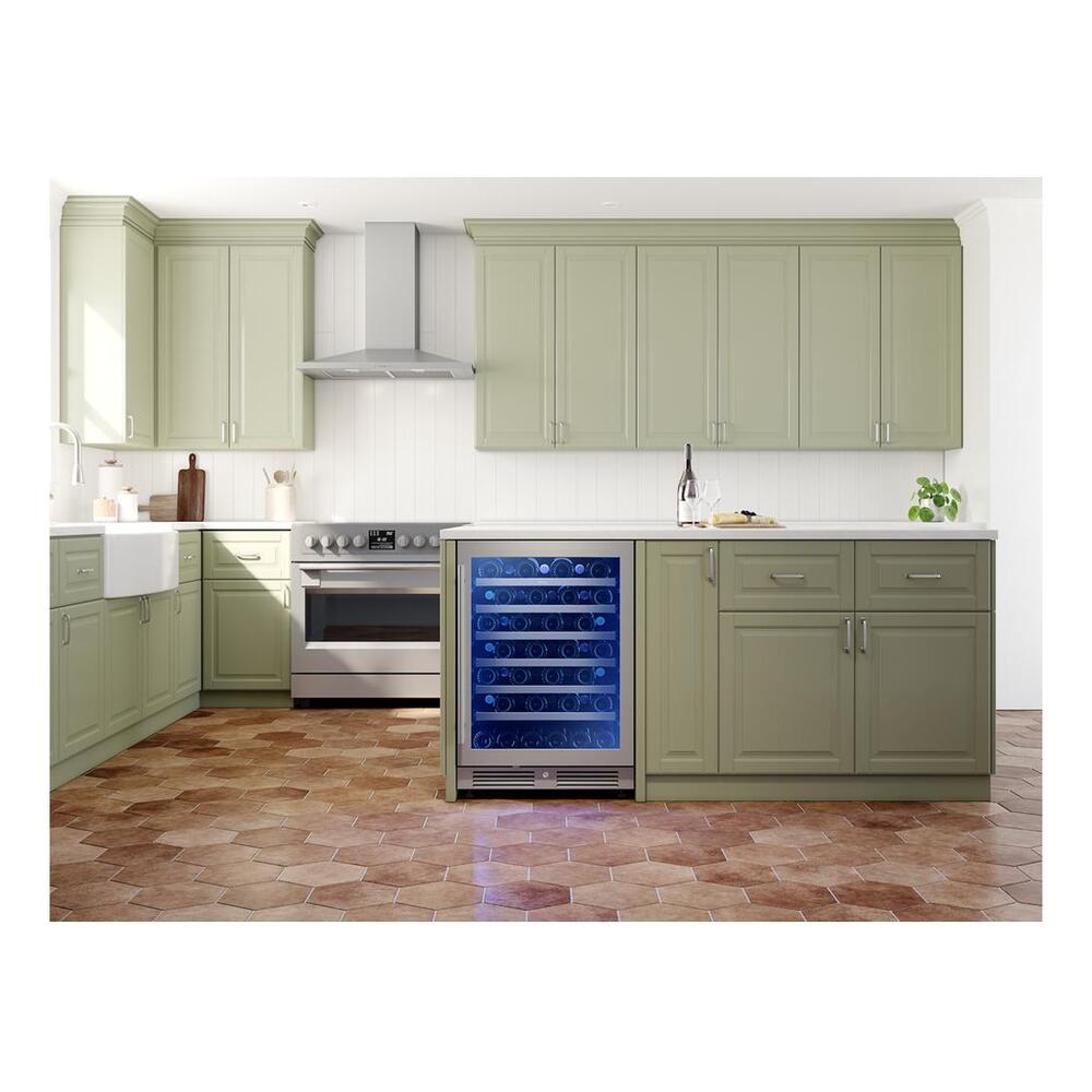 Zephyr PRW24C01CG 24" Presrv™ UnderCounter Compact / Built-in / Freestanding Single Zone Wine Cooler with 5.6 cu. ft. Capacity, PreciseTemp™, Active Cooling Technology, 3-Color Electronic Touch Controls, in Stainless Steel