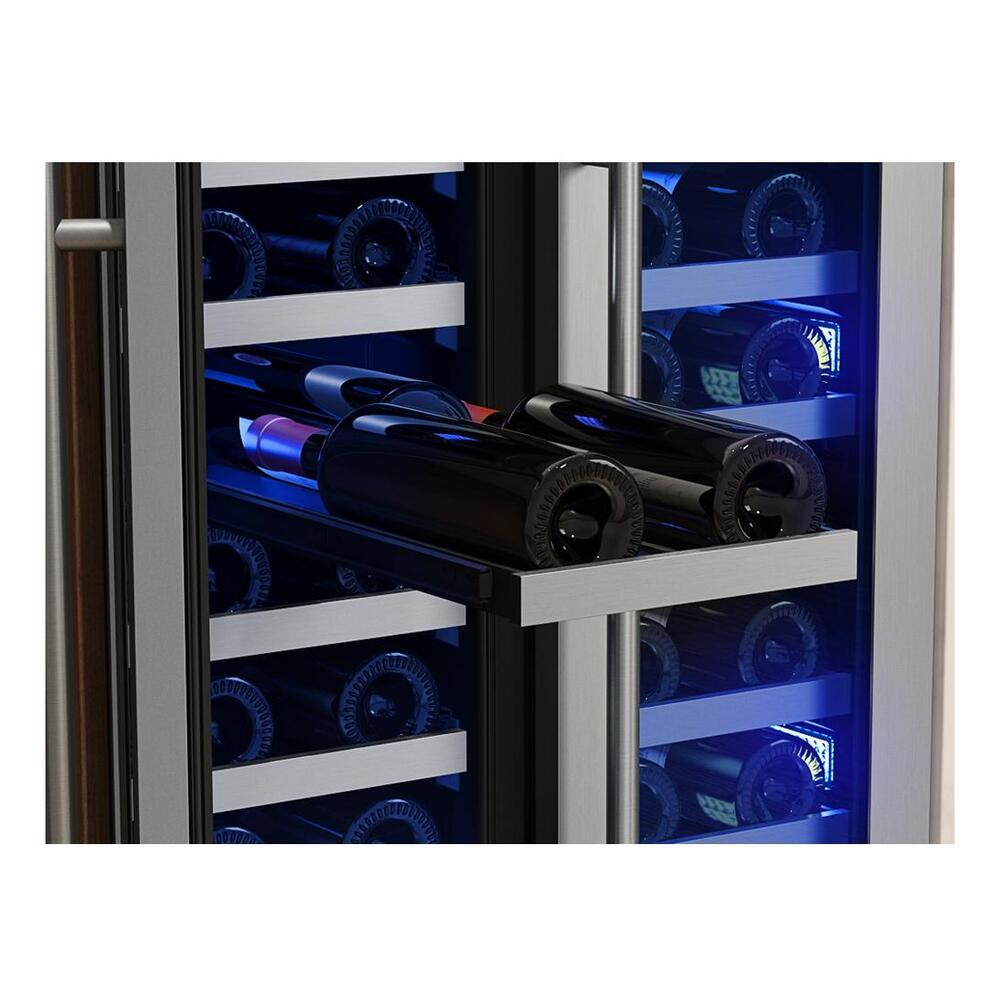 Zephyr PRW24C32CG 24" Presrv™ UnderCounter Compact / Built-in / Freestanding Dual Zone French-Door Wine Cooler with 5.2 cu. ft. Capacity, PreciseTemp™, Active Cooling Technology, 3-Color Electronic Touch Controls, in Stainless Steel