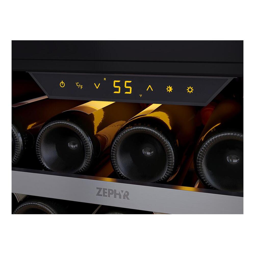 Zephyr PRW24F01CG 24" Presrv™ UnderCounter Compact / Built-in / Freestanding Single Zone Full-Size Wine Cooler with 14.9 cu. ft. Capacity, PreciseTemp™, Active Cooling Technology, 3-Color Electronic Touch Controls, in Stainless Steel
